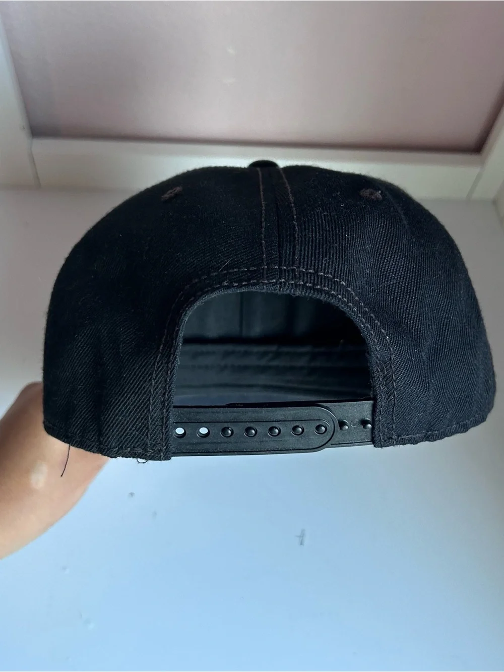 Black Embroidered Snapback Cap with Lightning Logo